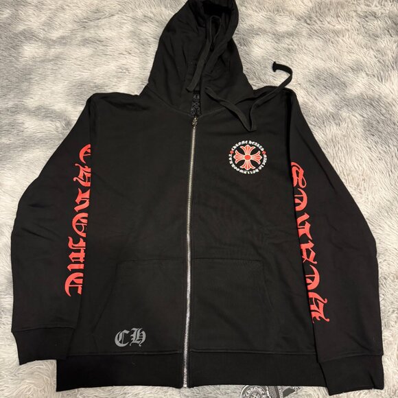 Chrome Hearts Other - Chrome Hearts Black/ Red Made In Hollywood Zip Up Hoodie Mens Medium or Large